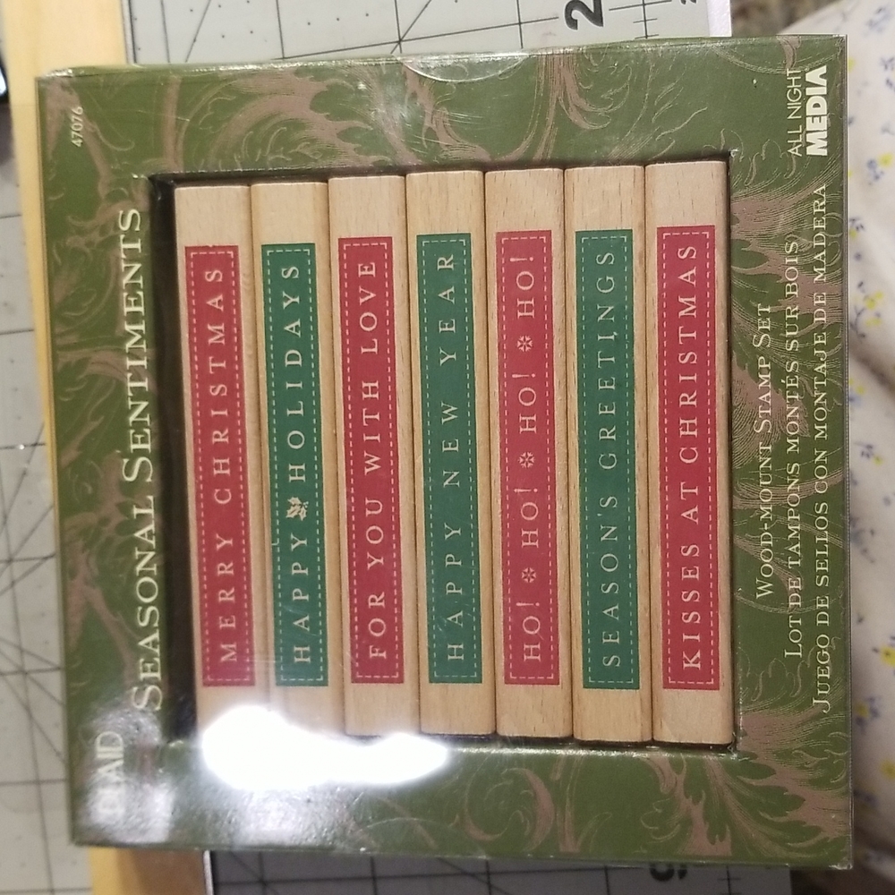 Anna Griffin retired seasonal sentiments rubber stamps